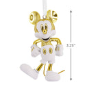 Disney Mickey Mouse White & Gold Ceramic Christmas Ornament
