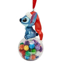 Disney Stitch on a Bauble Pom Pom Hanging Resin Christmas Decoration