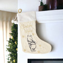 Disney Winnie the Pooh White & Gold Velveteen Plush Stocking
