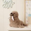 Walter The Walrus Softie With Glow-in-the-Dark Teeth - Brown Plush Toy in Optional Gift Box (30cm)