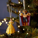 Disney Christmas Beauty & The Beast Set of 2 Resin Hanging Decorations