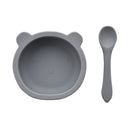Bambino Grey Silicone Feeding Set With Bib, Bowl & Spoon