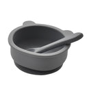 Bambino Grey Silicone Feeding Set With Bib, Bowl & Spoon