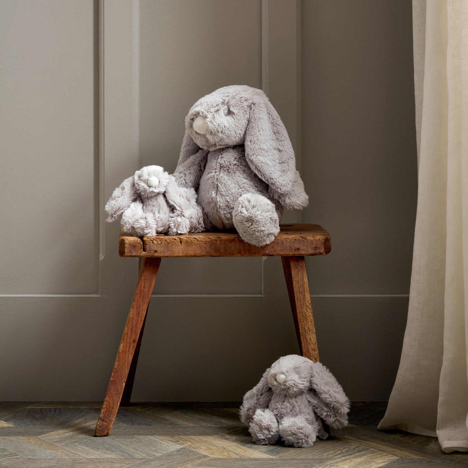 PRE-ORDER Bambino Plush Grey Medium Rabbit Soft Toy - 18cm
