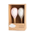 Bambino Rabbit Set of Wooden Maracas - Pink & Grey
