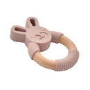 PRE-ORDER Bambino Wood & Silicone Pink Bunny Teether