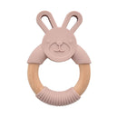PRE-ORDER Bambino Wood & Silicone Pink Bunny Teether