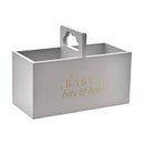 Bambino Wooden 'Baby's Bits & Bobs' Wooden Grey Caddy - 30cm