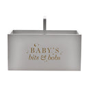 Bambino Wooden 'Baby's Bits & Bobs' Wooden Grey Caddy - 30cm