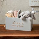 Bambino Wooden 'Baby's Bits & Bobs' Wooden Grey Caddy - 30cm