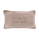PRE-ORDER Bambino 'Little Lady' Rectangle Velvet Blush Cushion - 33cm
