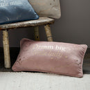 PRE-ORDER Bambino 'Little Lady' Rectangle Velvet Blush Cushion - 33cm