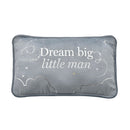 PRE-ORDER Bambino 'Little Man' Rectangle Velvet Blue Cushion - 33cm