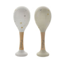 Bambino 'Twinkle Twinkle' Set of Wooden Maracas - White & Grey