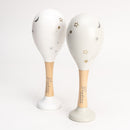 Bambino 'Twinkle Twinkle' Set of Wooden Maracas - White & Grey