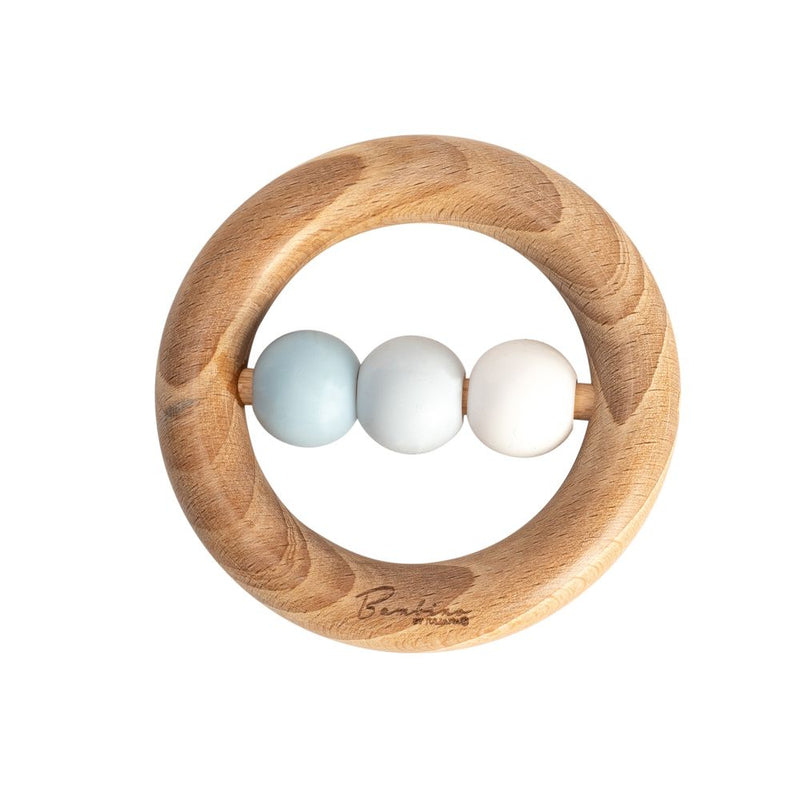 Blue Wood & Silicone Teething Ring