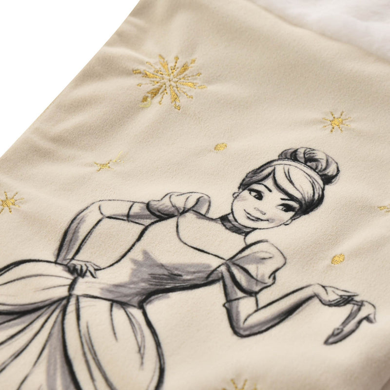 Disney Gold Velveteen Plush Christmas 20" Stocking - Cinderella