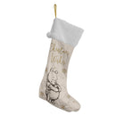 Disney Winnie the Pooh White & Gold Velveteen Plush Stocking