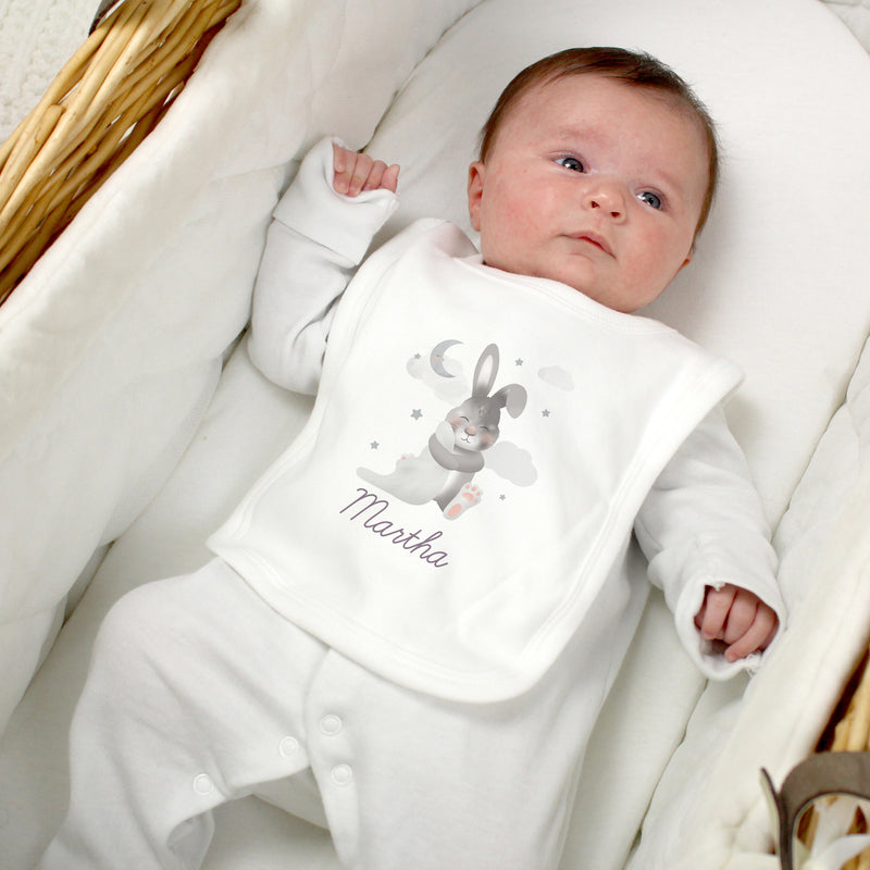Personalised Baby Bunny Bib (0-3 Months)
