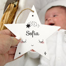 Personalised Baby Wooden Star Decoration