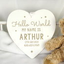 Personalised 'Hello World' Large Wooden Heart Decoration