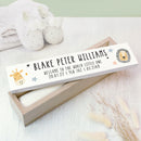 Personalised Scandi Safari Animals Wooden Birth Certificate Holder