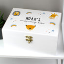 Personalised Zoo White Wooden Memory Box