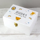 Personalised Zoo White Wooden Memory Box