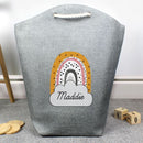 Personalised Mustard & Pink Rainbow Laundry/Storage Bag