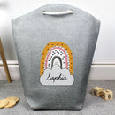 Personalised Mustard & Pink Rainbow Laundry/Storage Bag
