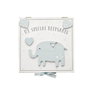 Petit Cheri Blue Elephant 'My Special Keepsakes' Box - 16cm x 16cm