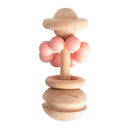 PRE-ORDER Pink Wood & Silicone Rattle Teething Toy