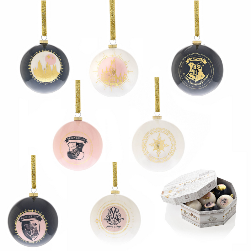 Harry Potter Triwizard Set of 7 Baubles in Luxury Box