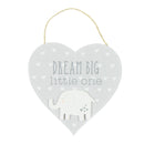 Petit Cheri 'Dream Big Little One' Elephant Heart Hanging Plaque