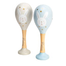 PRE-ORDER Bambino Rabbit Set of Wooden Maracas - Blue & Grey